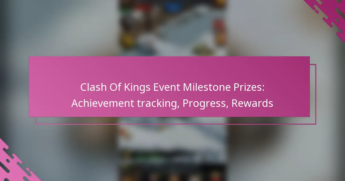 Clash Of Kings Event Milestone Prizes: Achievement tracking, Progress, Rewards