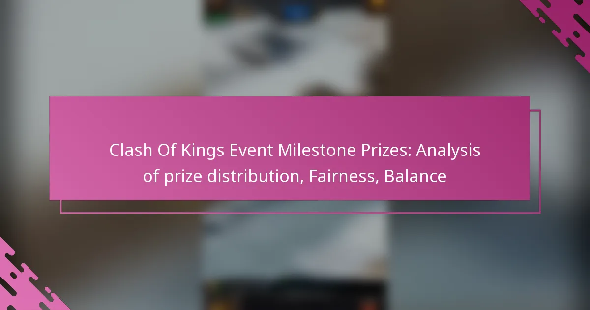 Clash Of Kings Event Milestone Prizes: Analysis of prize distribution, Fairness, Balance