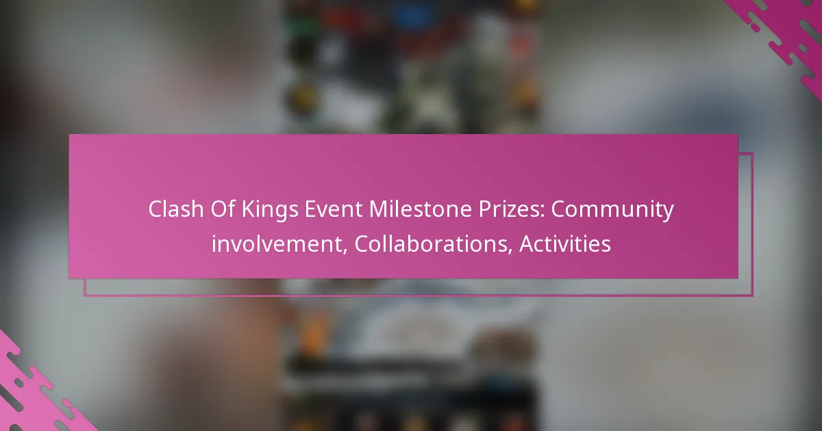 Clash Of Kings Event Milestone Prizes: Community involvement, Collaborations, Activities