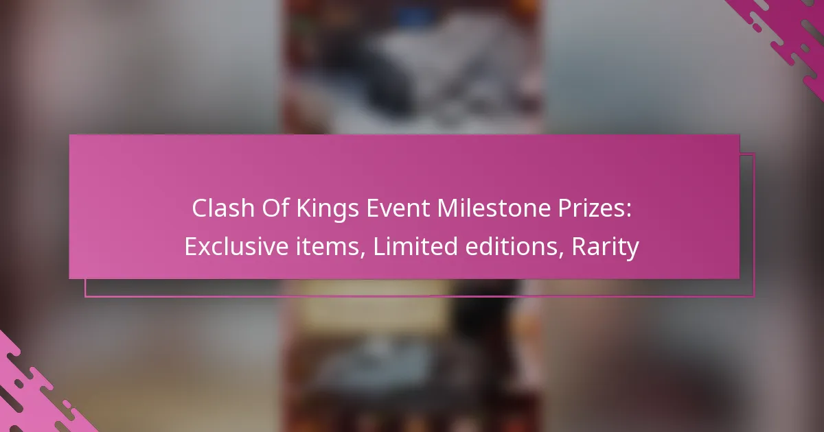 Clash Of Kings Event Milestone Prizes: Exclusive items, Limited editions, Rarity