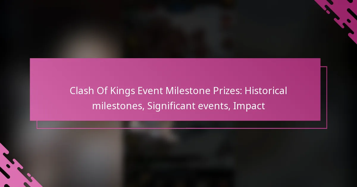 Clash Of Kings Event Milestone Prizes: Historical milestones, Significant events, Impact