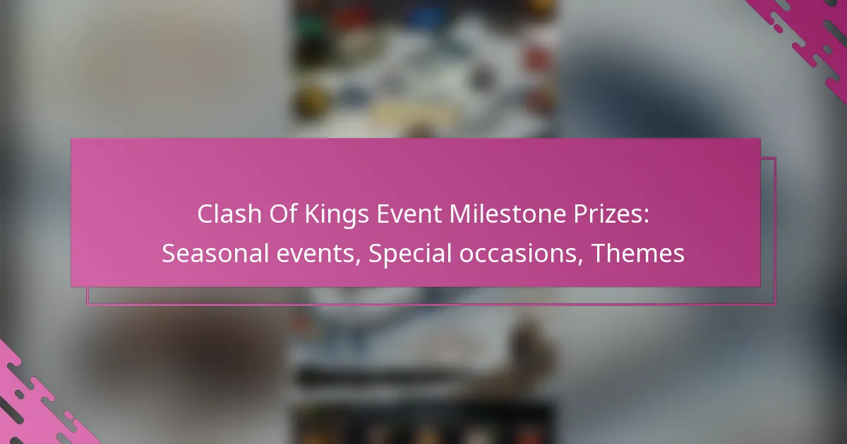 Clash Of Kings Event Milestone Prizes: Seasonal events, Special occasions, Themes