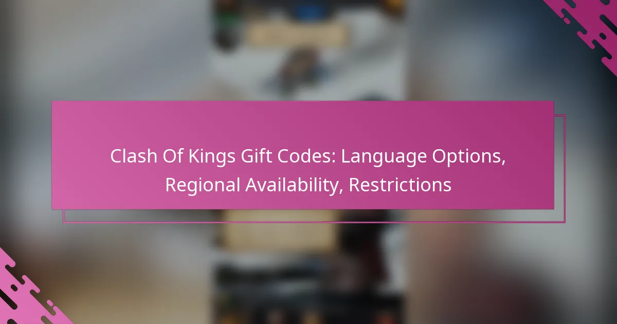 Clash Of Kings Gift Codes: Language Options, Regional Availability, Restrictions