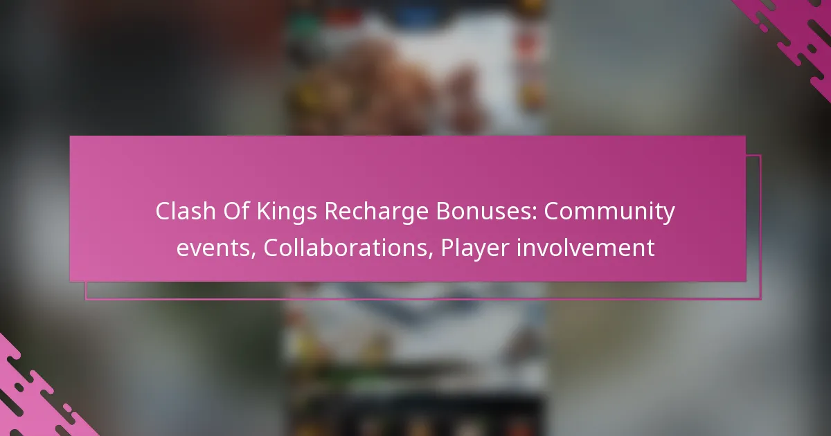 Clash Of Kings Recharge Bonuses: Community events, Collaborations, Player involvement