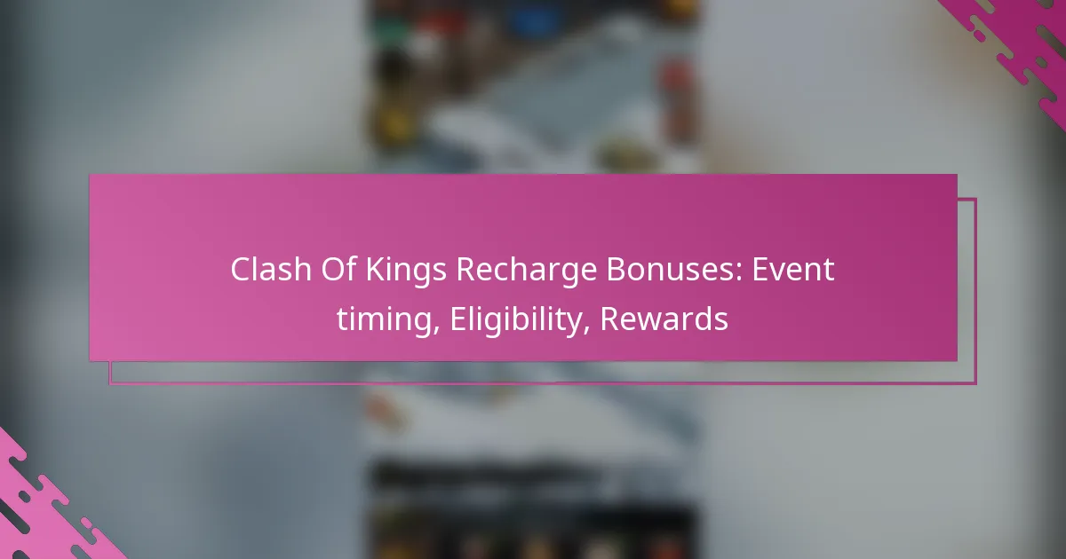 Clash Of Kings Recharge Bonuses: Event timing, Eligibility, Rewards