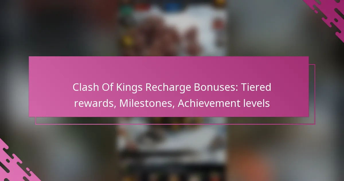 Clash Of Kings Recharge Bonuses: Tiered rewards, Milestones, Achievement levels