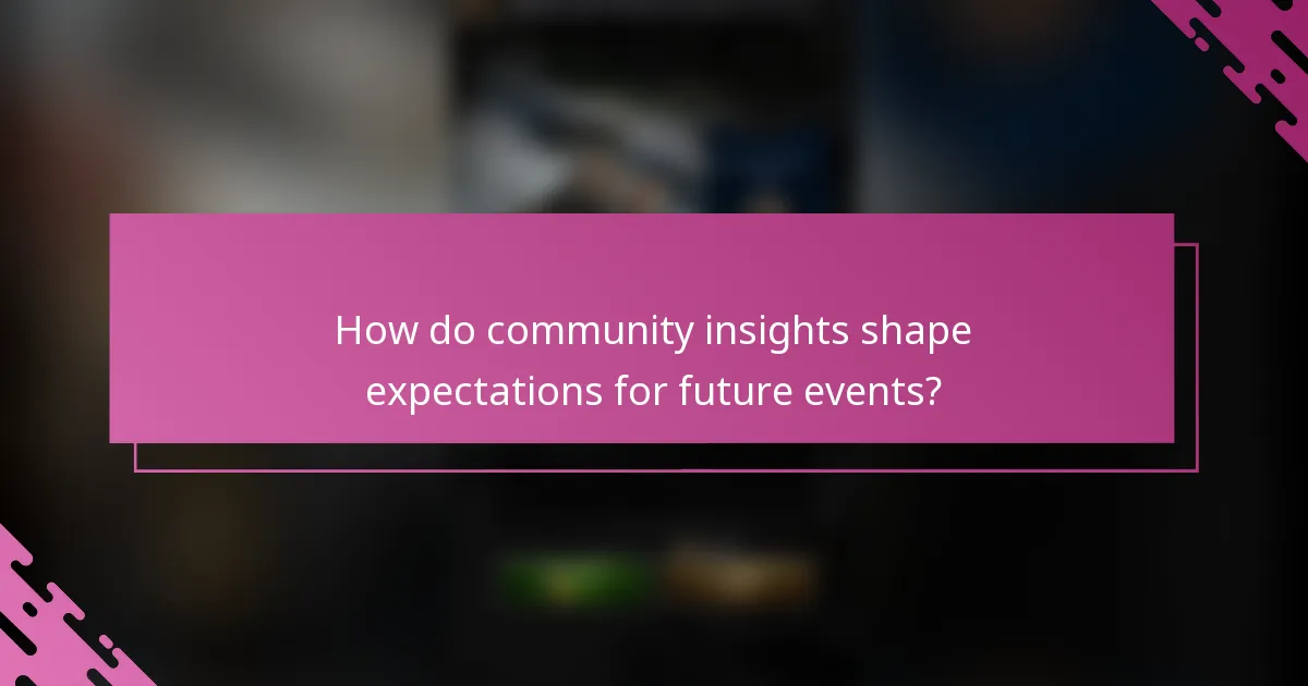 How do community insights shape expectations for future events?