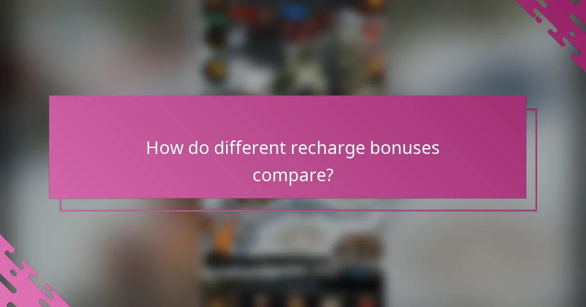 How do different recharge bonuses compare?