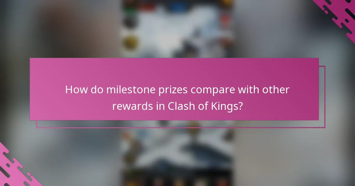 How do milestone prizes compare with other rewards in Clash of Kings?