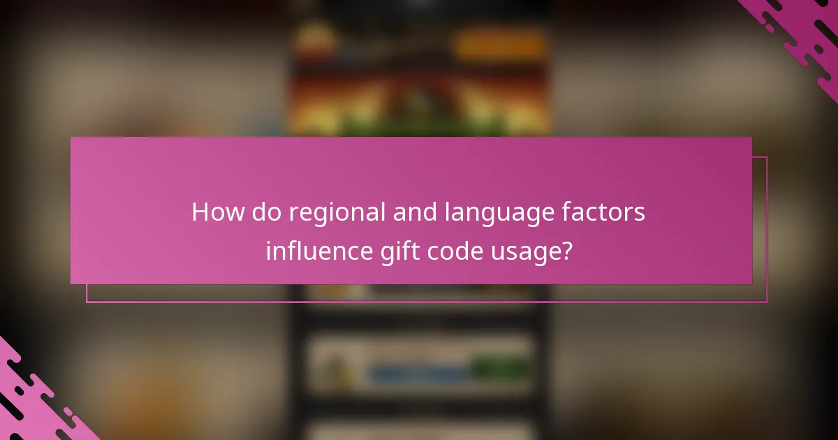 How do regional and language factors influence gift code usage?