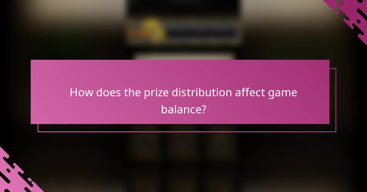 How does the prize distribution affect game balance?