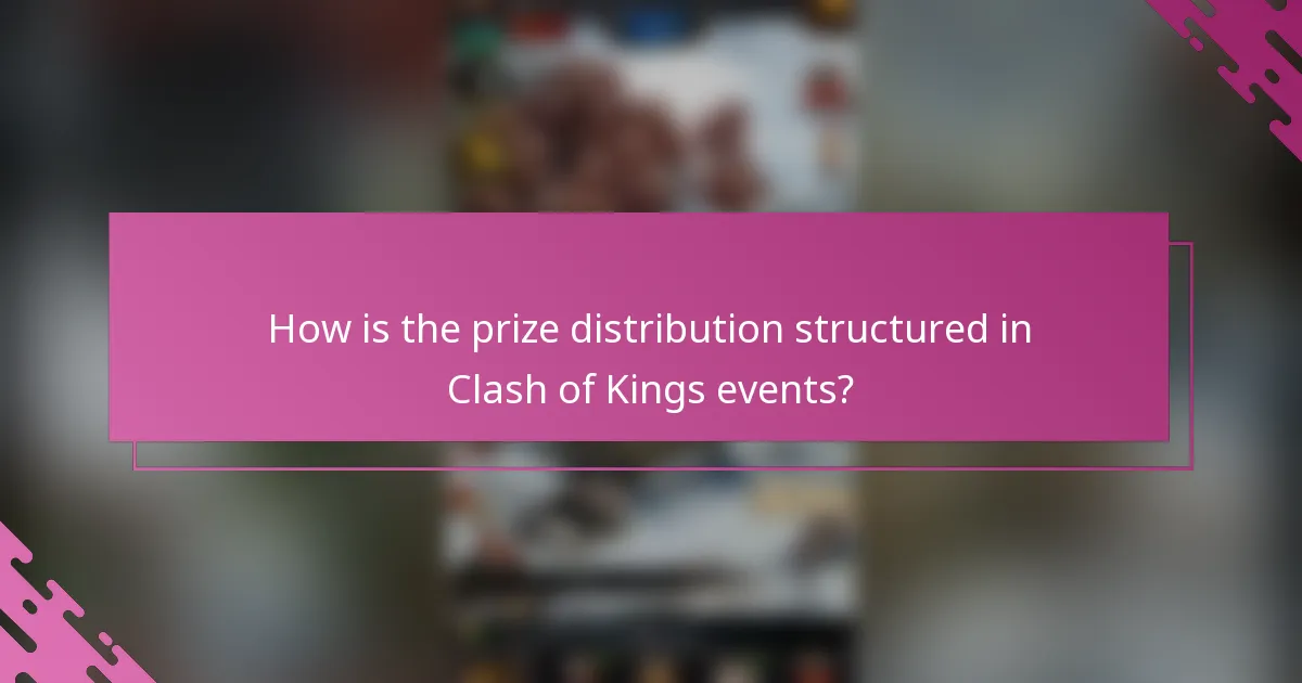How is the prize distribution structured in Clash of Kings events?