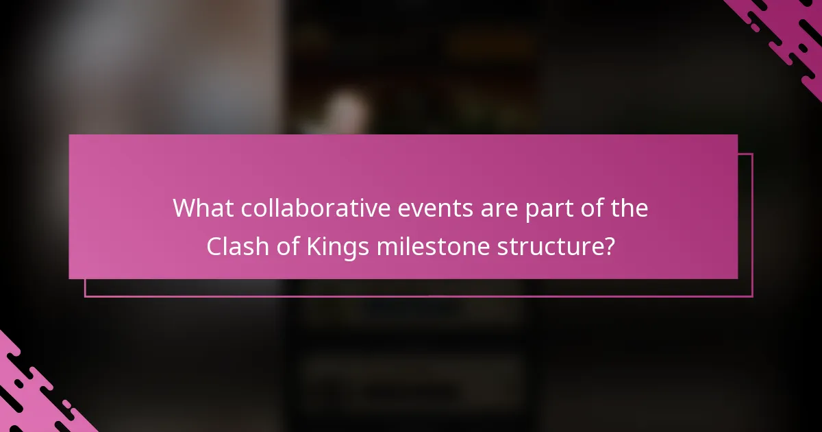 What collaborative events are part of the Clash of Kings milestone structure?
