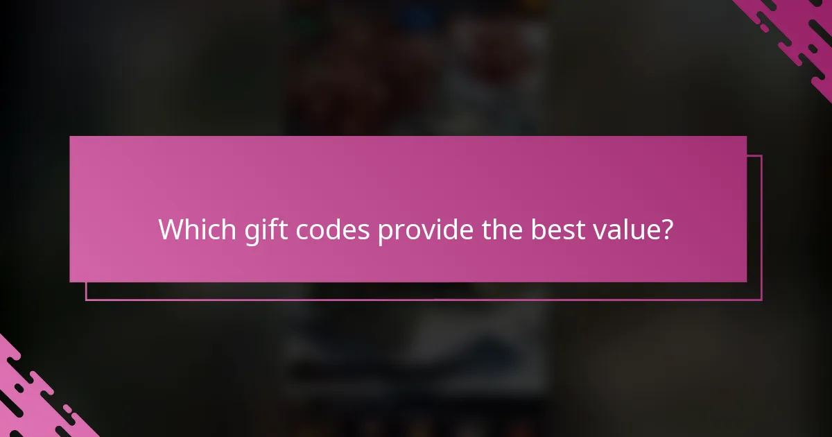 Which gift codes provide the best value?
